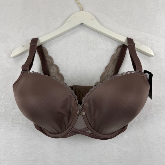 Paramour Other - Paramour Women Brown Lace Trim Underwire Bra 34H 225073 New‎ With Tags
